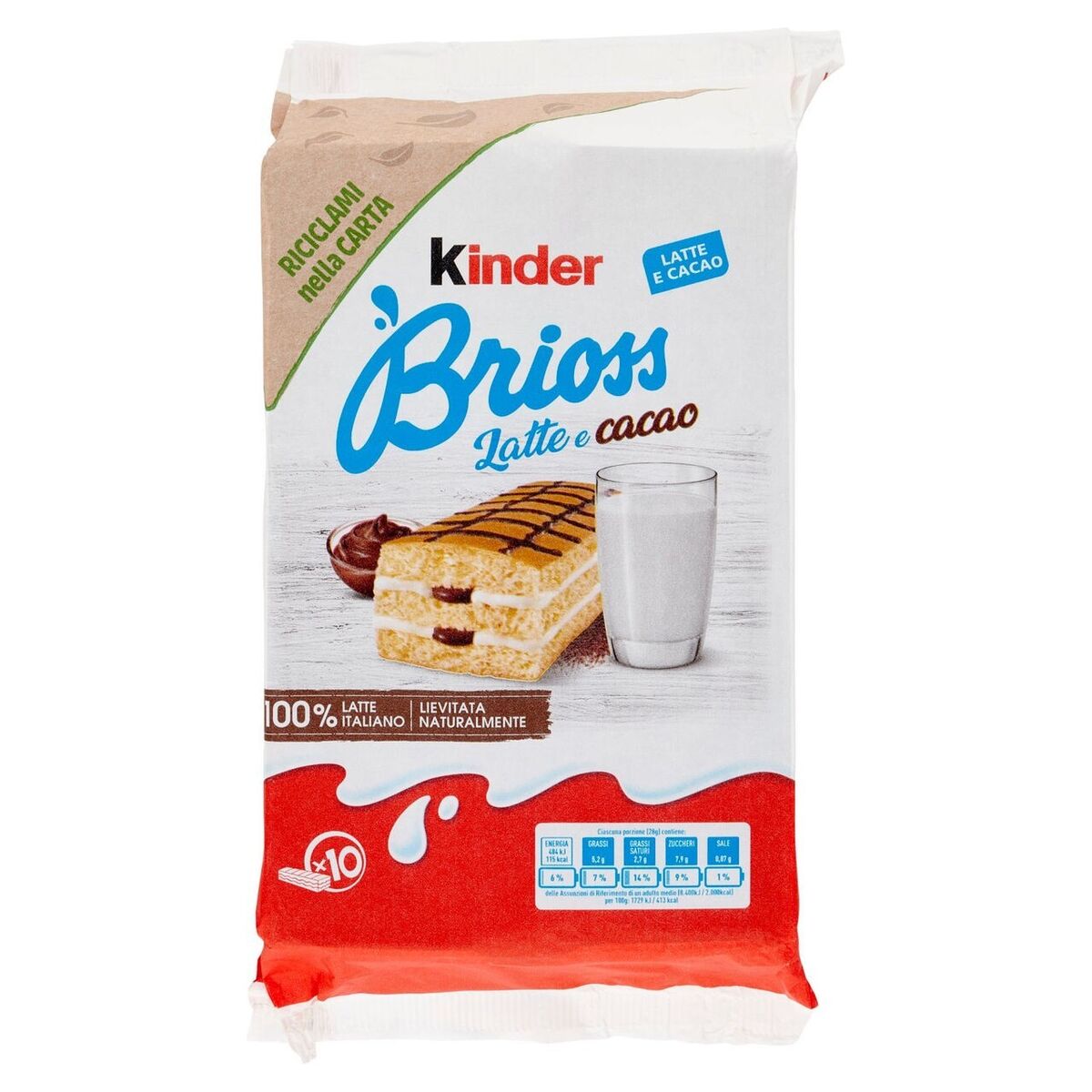 Kinder Brioss Latte e Cacao (10 pieces) (280g)