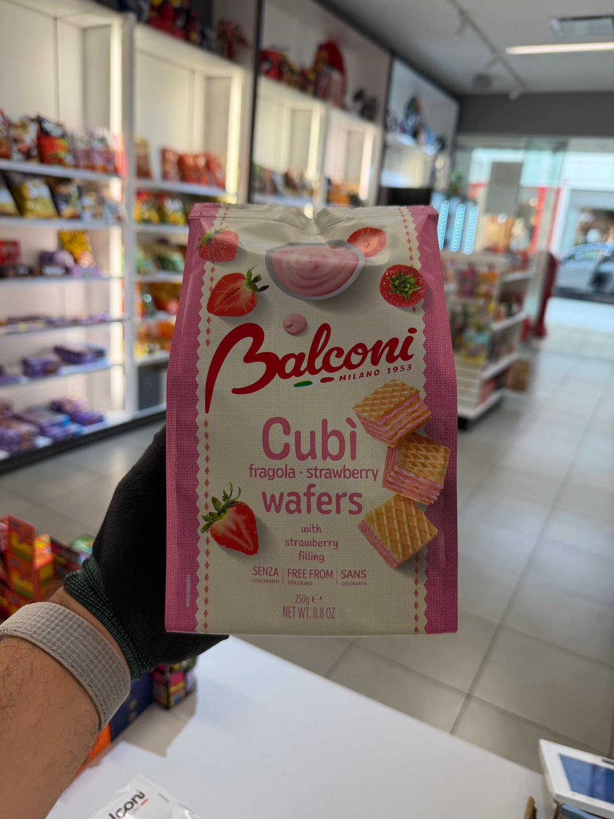Balconi Cubi Strawberry 🍓 Wafers (250g) No Red 40!