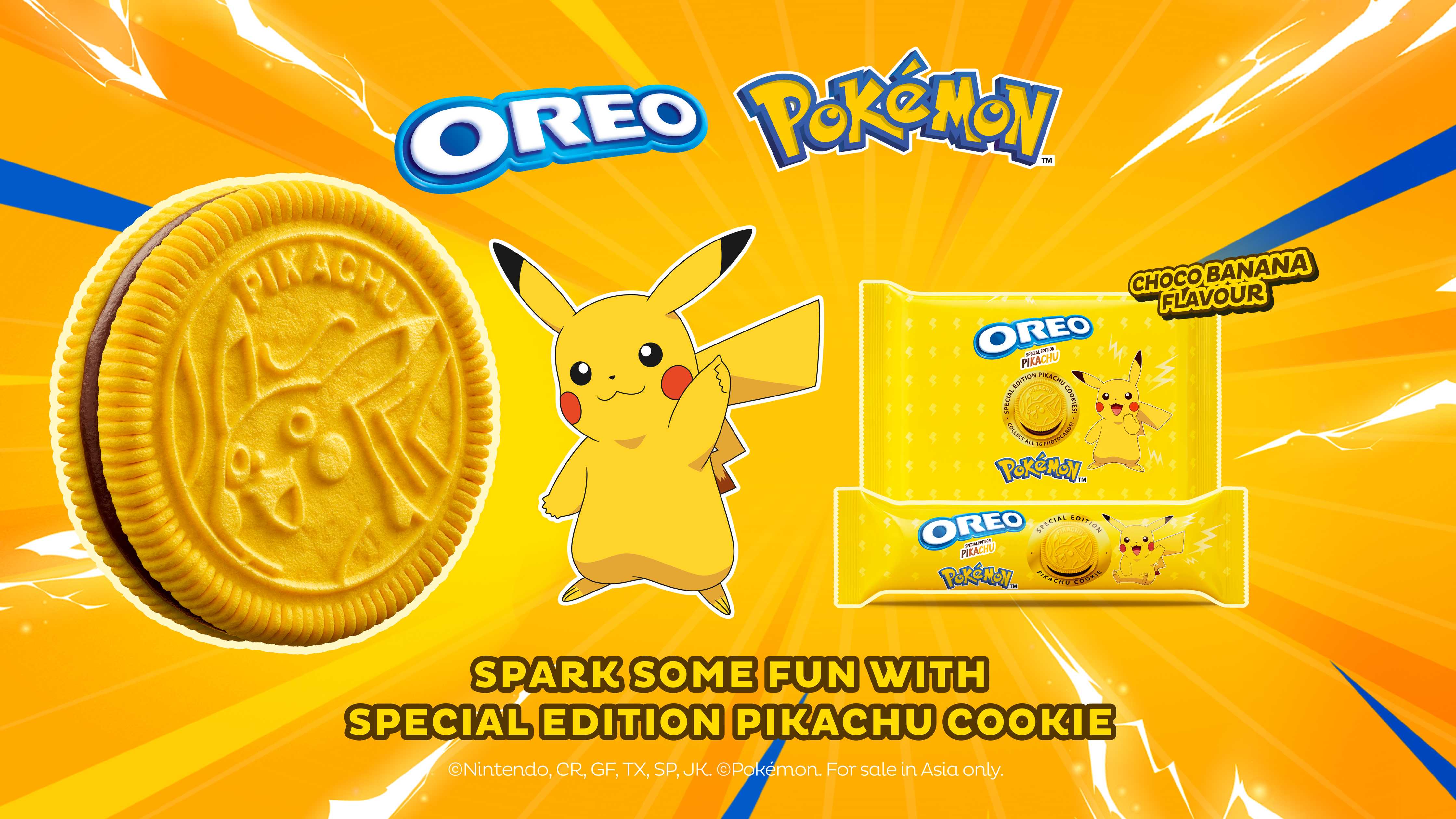Pokemon Pikachu Oreo Chocolate & Banana 1 Roll!! (120g)