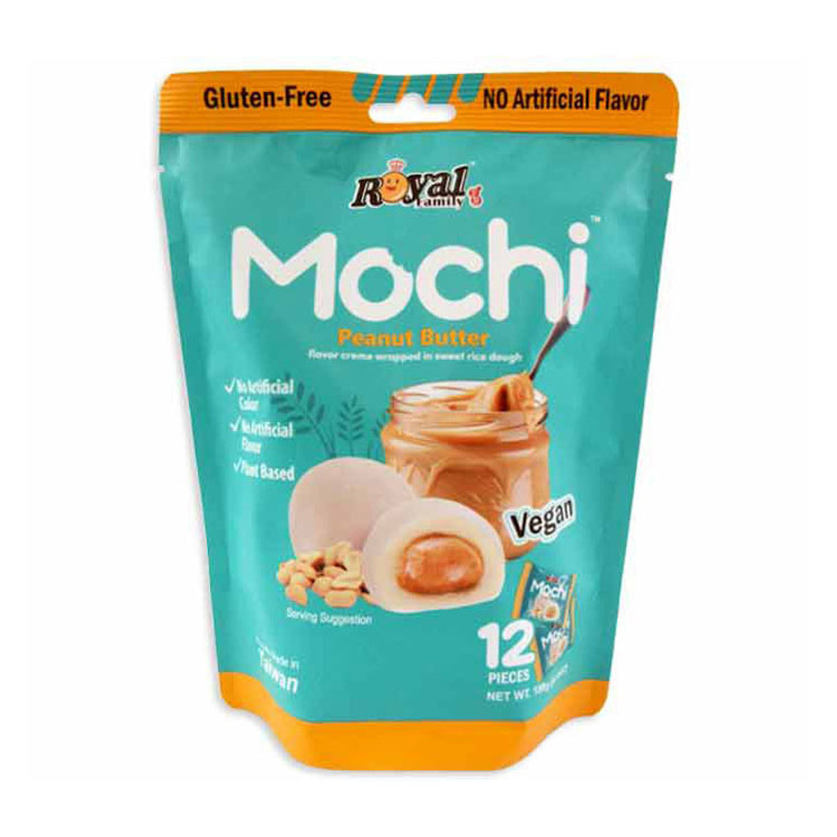 Royal Mochi Peanut Butter Mochi (12 Pieces) VEGAN!