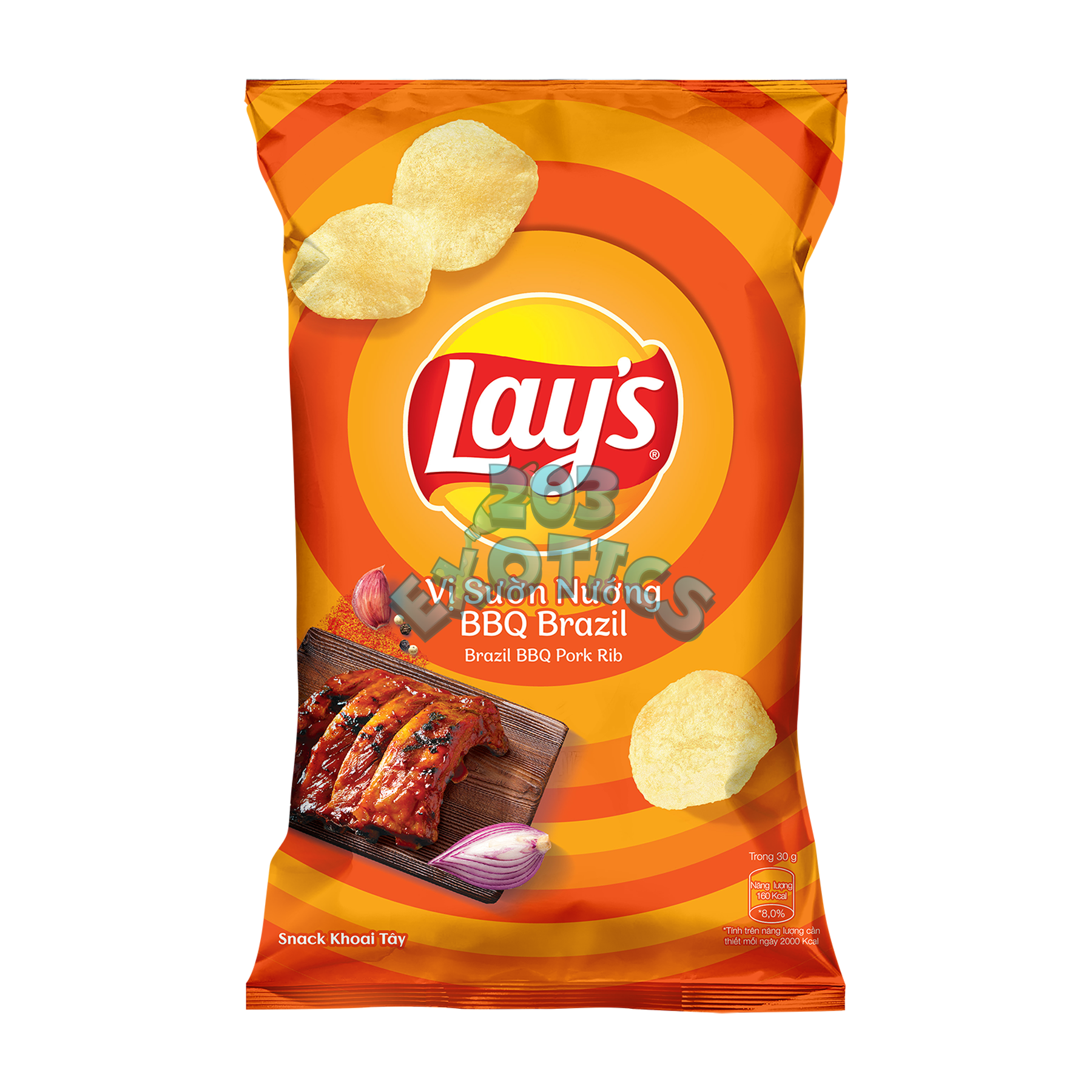 Lays Brazil Bbq Pork Rib Flavored Chips (58G)
