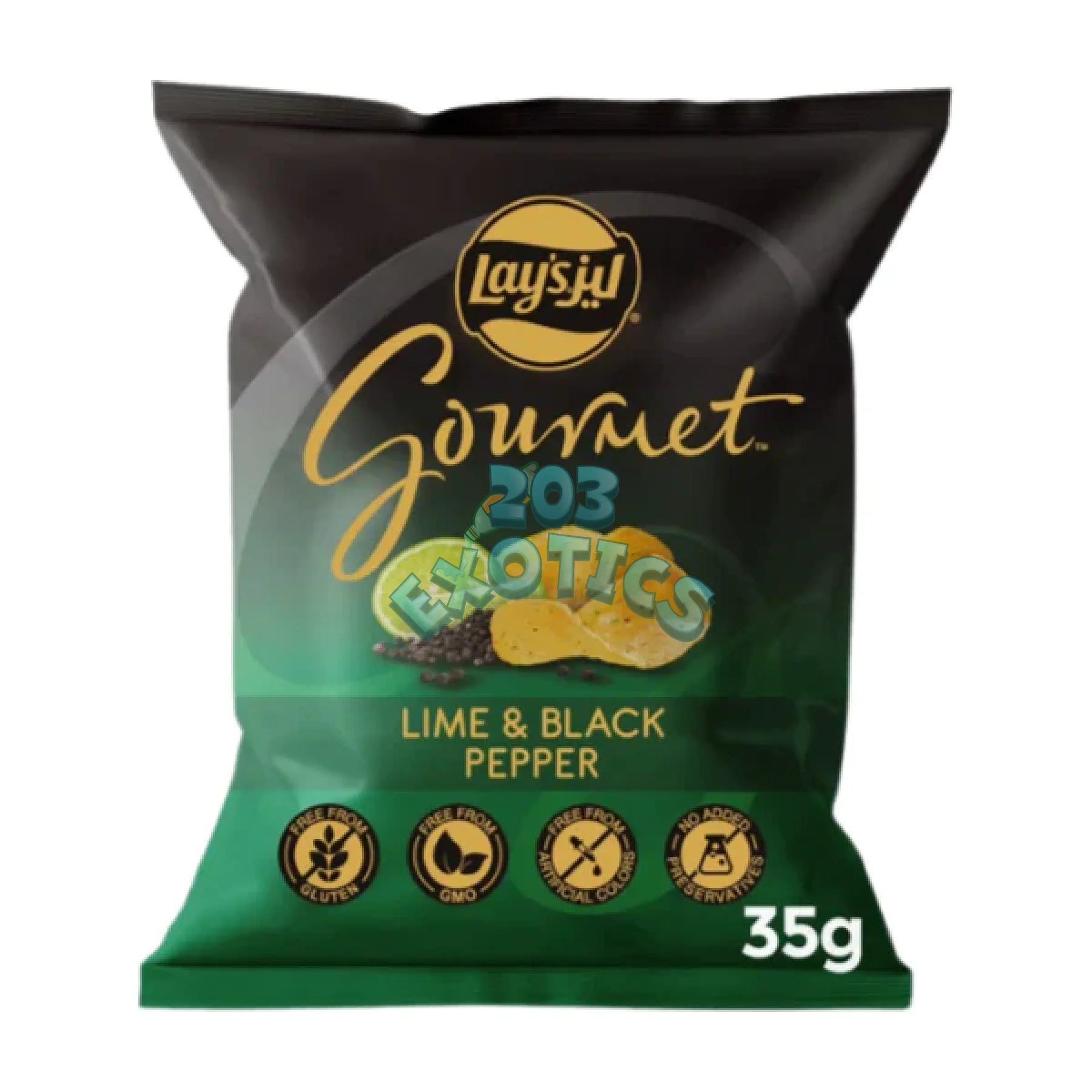 Lay’s Gourmet Lime & Black Peoper (35G) New From Dubai! Gluten Free!!