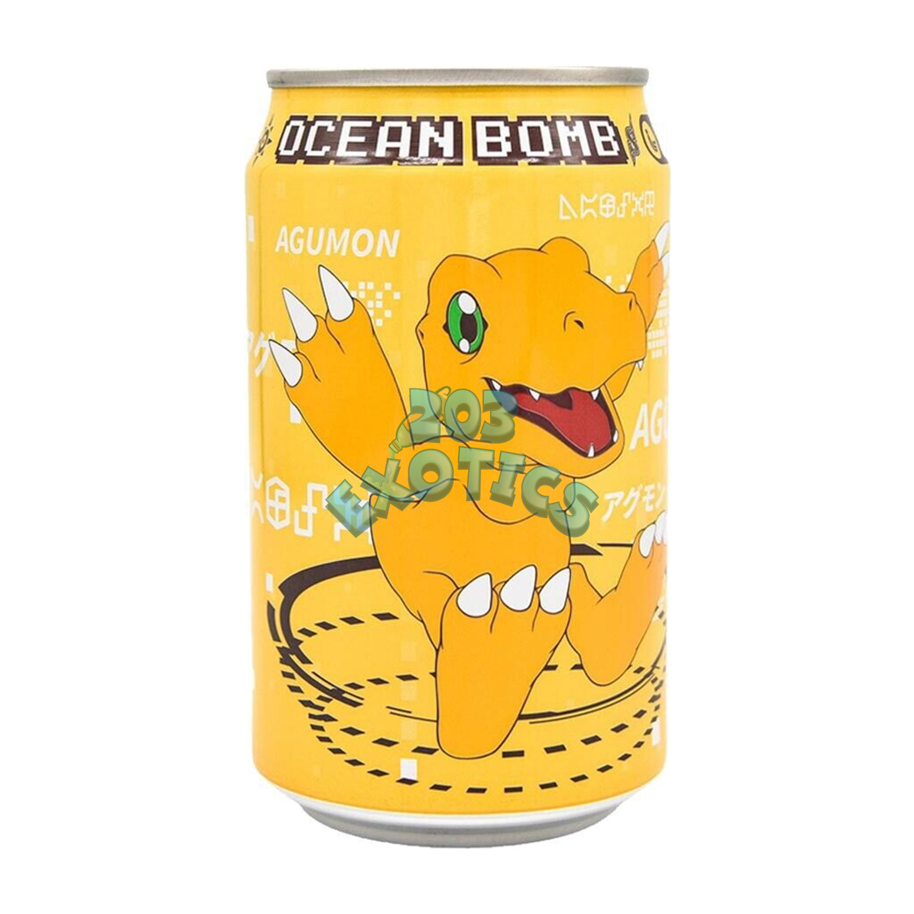 Ocean Bomb Digimon Agumon Banana Flavored Sparkling Water (330Ml) Soda