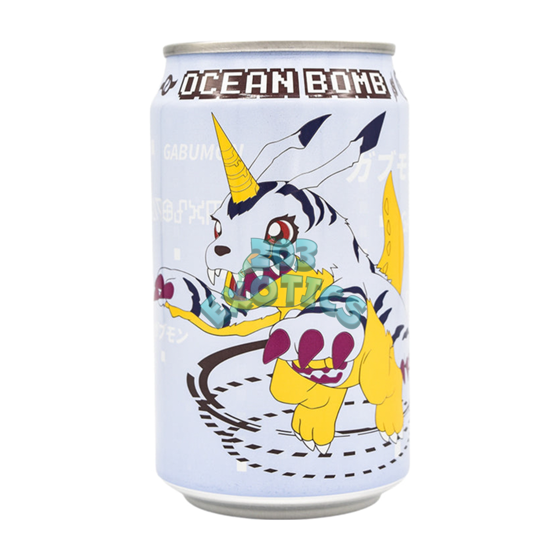 Ocean Bomb Digimon Gabumon Blueberry Flavored Sparkling Water (330Ml) Soda