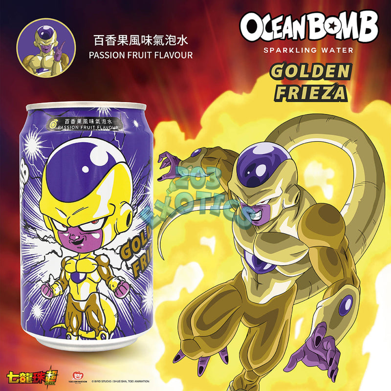 Ocean Bomb Dragon Ball Golden Frieza Passion Fruit Sparkling Water Flavor