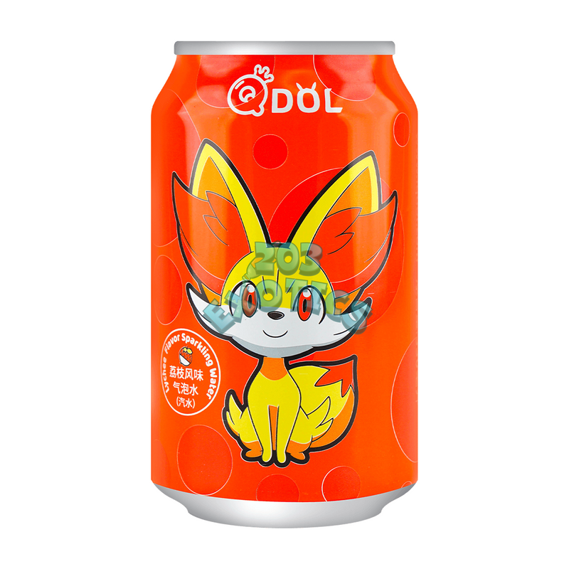 QDOL Pokemon Sparkling Water Fennekin Lychee (11.16 Fl Oz) (ZERO SUGAR!)