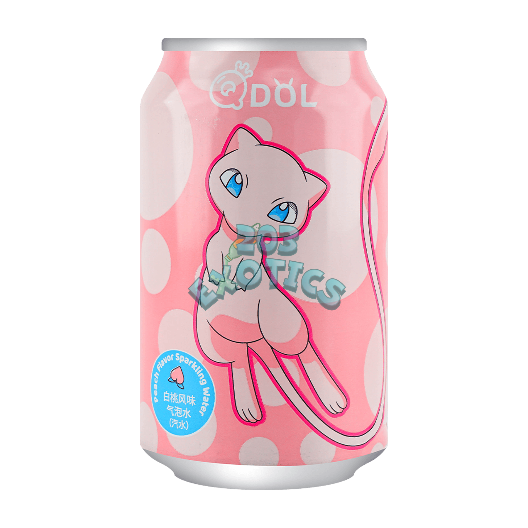 Qdol Pokemon Sparkling Water Mew Peach Flavored (11.16 Fl Oz)
