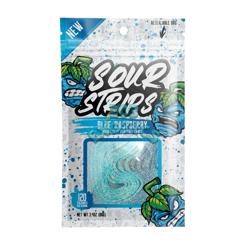 Sour Strips Blue Raspberry Flavored (96g)