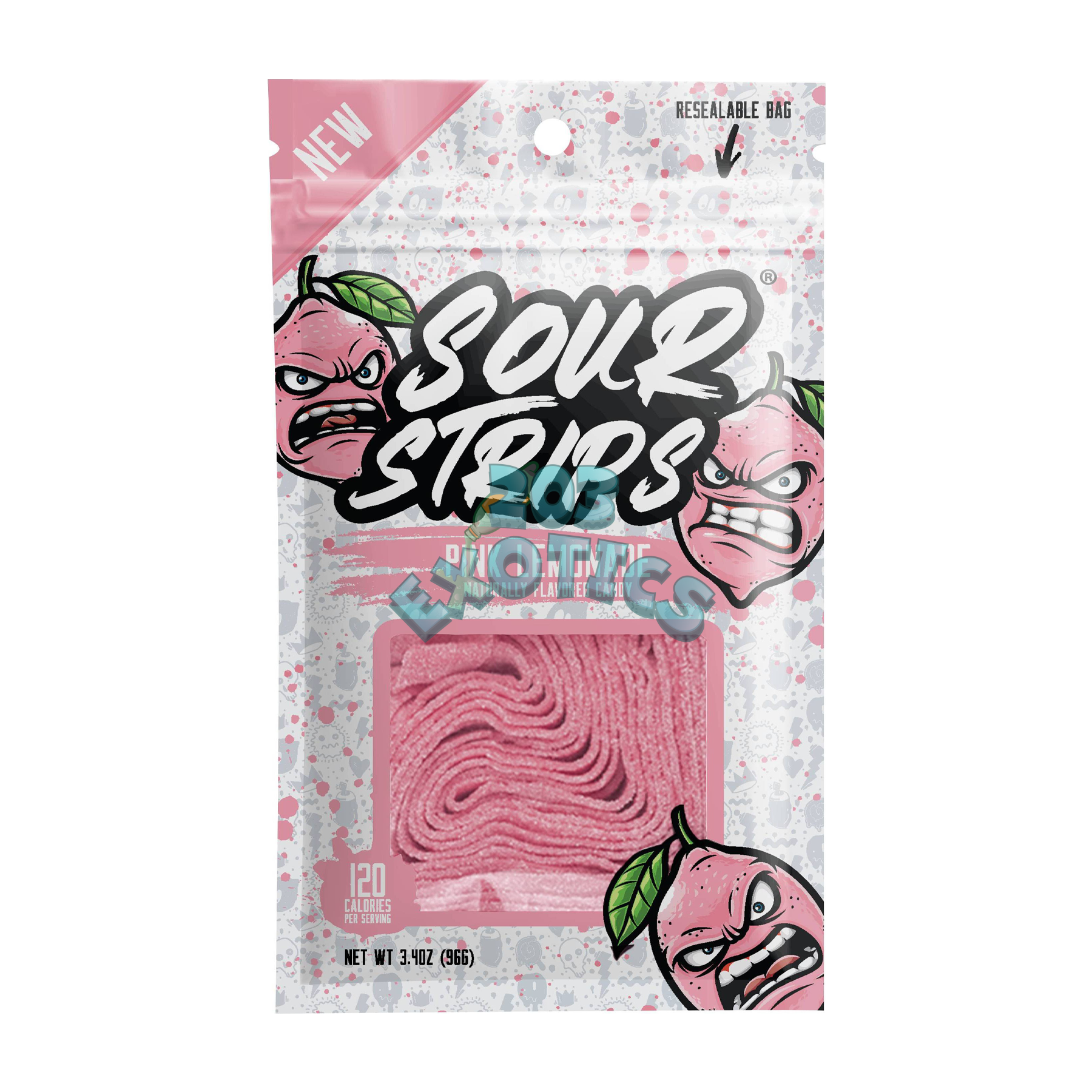 Sour Strips Pink Lemonade Flavored (96G)