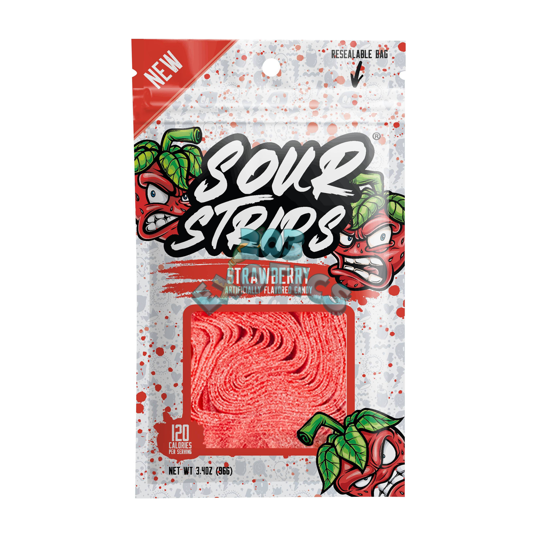 Sour Strips Strawberry Flavored (96G)