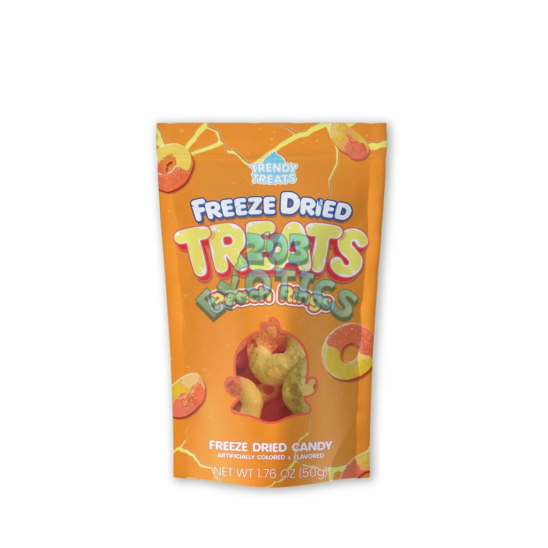 Trendy Treats Freeze Dried Peach Rings (50G) (Gluten Free)